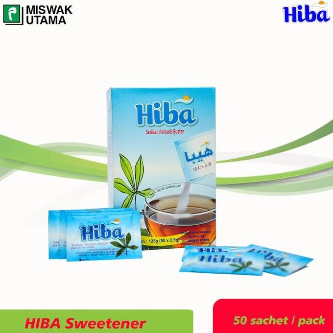 

Baru Pemanis HIBA Halal Sweetener 50 Sachet @2,5gr - Gula Diet Rendah Kalori