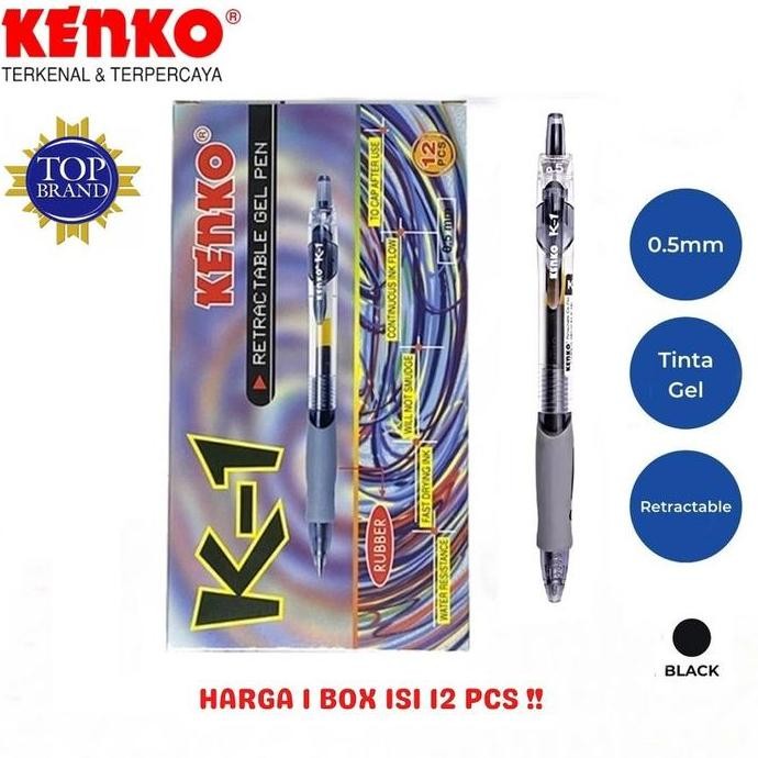 

Gel Pen Pulpen Pena Kenko K-1 Retractable 0.5 Mm