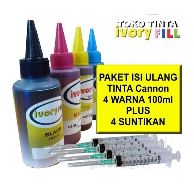 

Paket Tinta Canon 4 Warna Untuk Infus Refill Isi Ulang 100Ml Ink