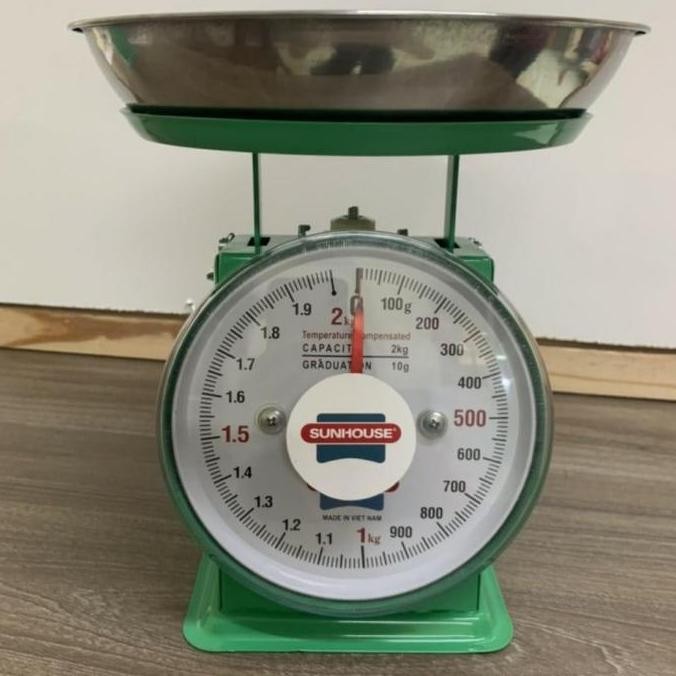 Timbangan Duduk Besi Pegas Jarum Jam 2Kg Sunhouse Stainless Scale