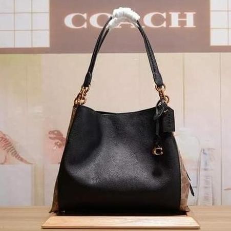 Tas Shoulder Bag 76078 Tote Signature Canvas Dalton 31 Tan Black