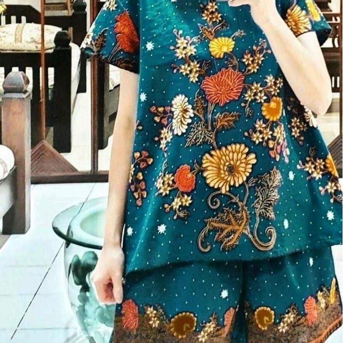 Ysn Unggul Batik Setelan Celana Pendek Wanita  Ld 105 & 120