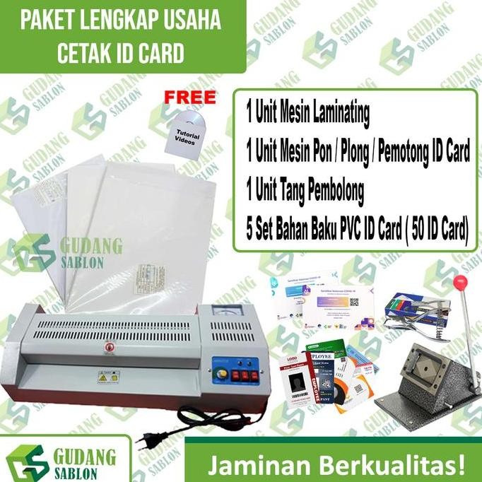 Paket Cetak Id Card | Pvc Id Card | Mesin Laminating | Plong Id Card