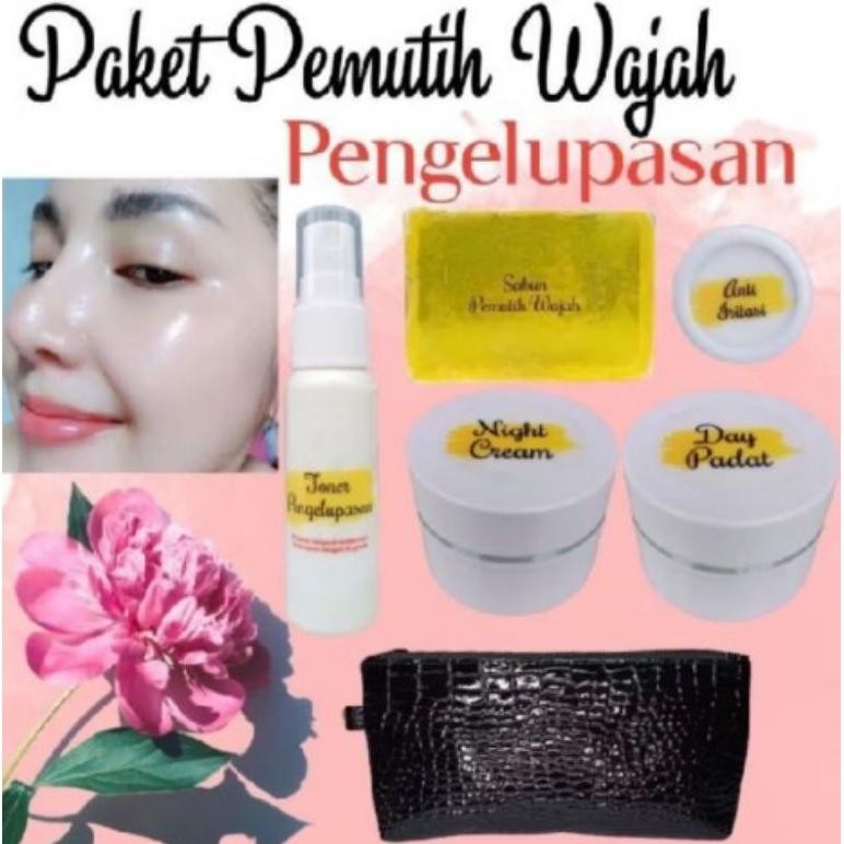 Ratu glowing glow  pengelupasan paket pemutih wajah