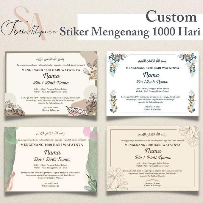 

Cetak Kartu/Stiker Mengenang 40/100/1000 Hari Wafatnya