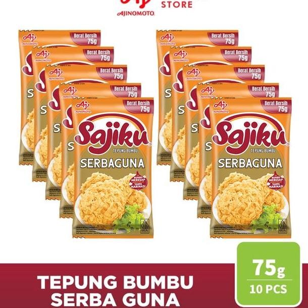 

Sajiku Tepung Bumbu Serba Guna Sachet 75G 10 Pcs