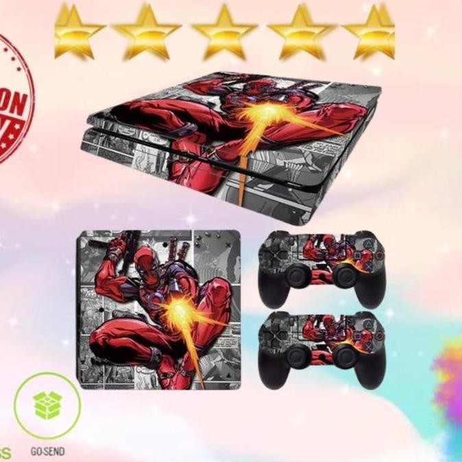 SIAP KIRIM GARSKIN STICKER PS4 MOTIF DEADPOOL FULL BODY KONSOL TERBARU