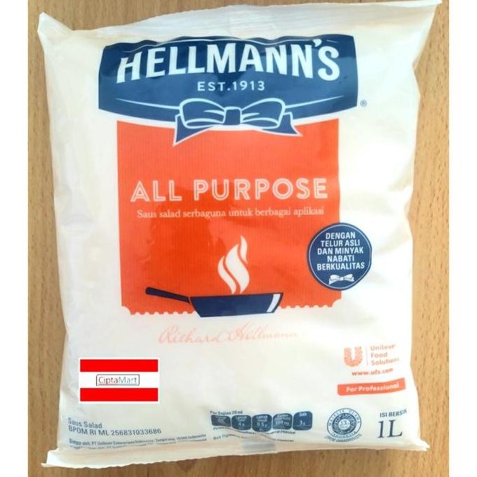 

Tersedia Hellmann's Mayo Magic 1 Liter Pouch Mayonnaise Saus Salad Halal