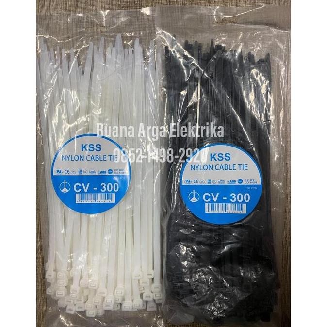 

Diskon! Cable Tie 300x4.8mm Warna Putih / Hitam Isi 100pcs Tali Ties 30cm