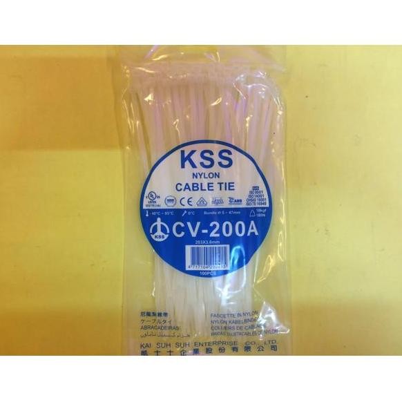 

Diskon! Kabel Ties KSS CV-200A 20cm x 3.6mm Putih Cable Tie Kuat Isi 100pcs