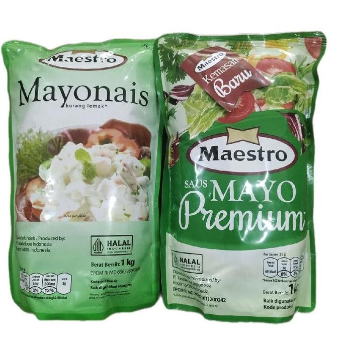 

Tersedia Maestro Mayonaise Premium Rendah Lemak 1kg - Saus Mayo Diet Halal