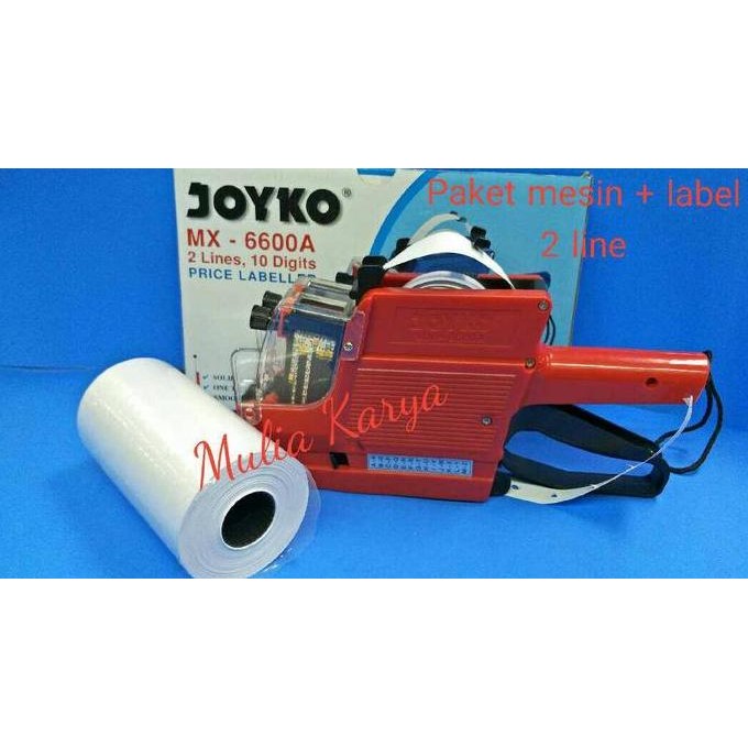 

TERLARIS - Paket Alat Label Harga Joyko Mx 6600 A ( 2 Baris )+ Kertas + Tinta rol