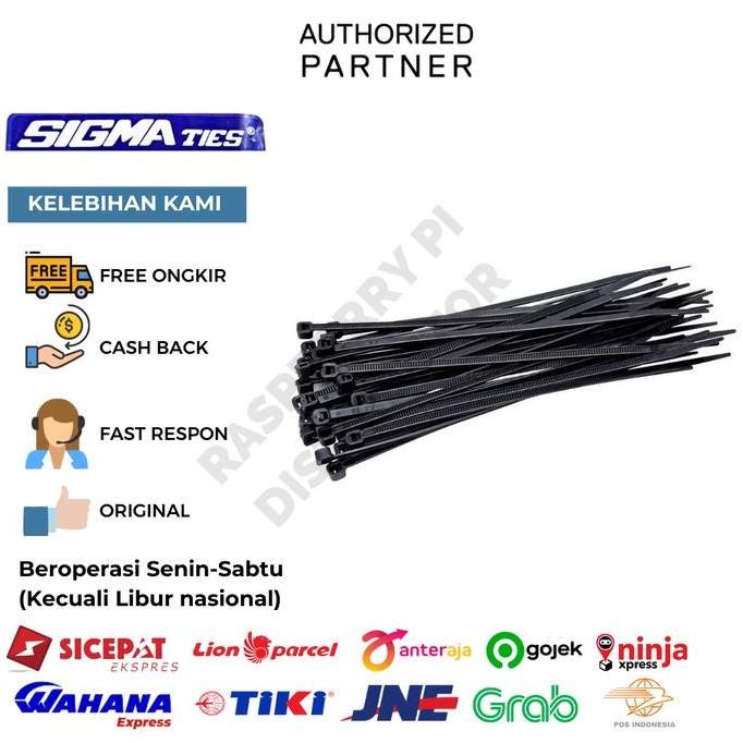 

Diskon! Cable Ties SIGMA CS-300T Black 30cm Kabel Tis Plastik Hitam Kuat 100pcs