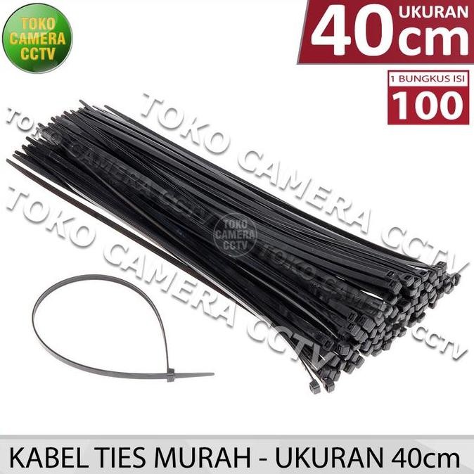 

Diskon! Cable Ties 40cm Hitam - Zip Ties Ty Rap Nylon Murah Isi 100pcs