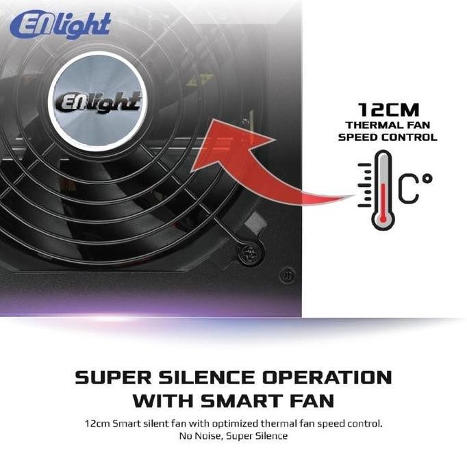 Enlight Black Silver Power Supply 400Watt 80+ Bronze - Enlight Psu 400W