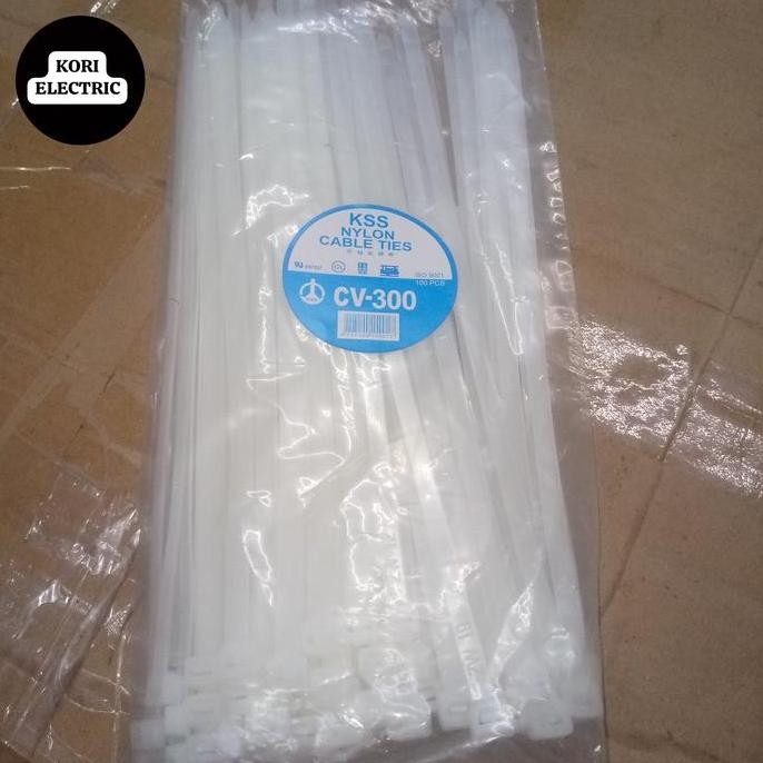 

Diskon! Kabel Ties KSS CV-300 x 7.6mm Putih - Tali Pengikat Isi 100pcs