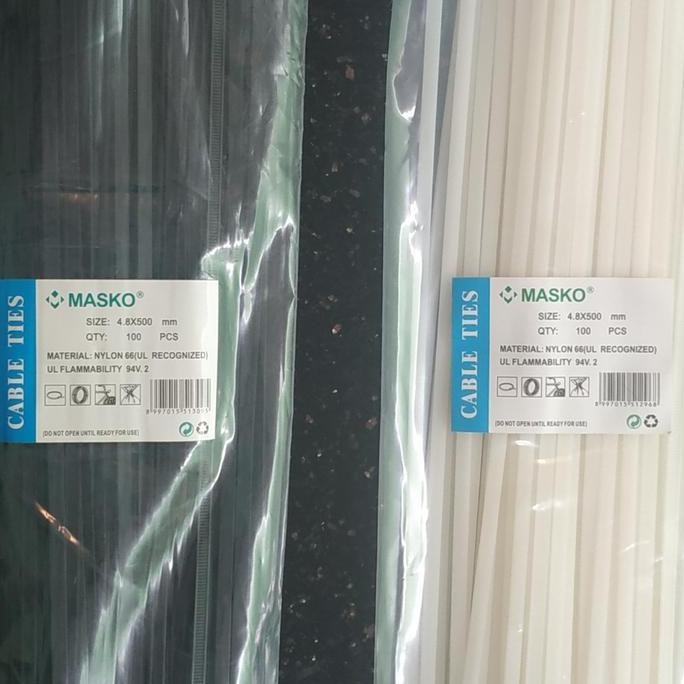 

Diskon! MASKO Cable Ties 500mm x 4.8mm - Kabel Ties Panjang Nylon Tahan Lama