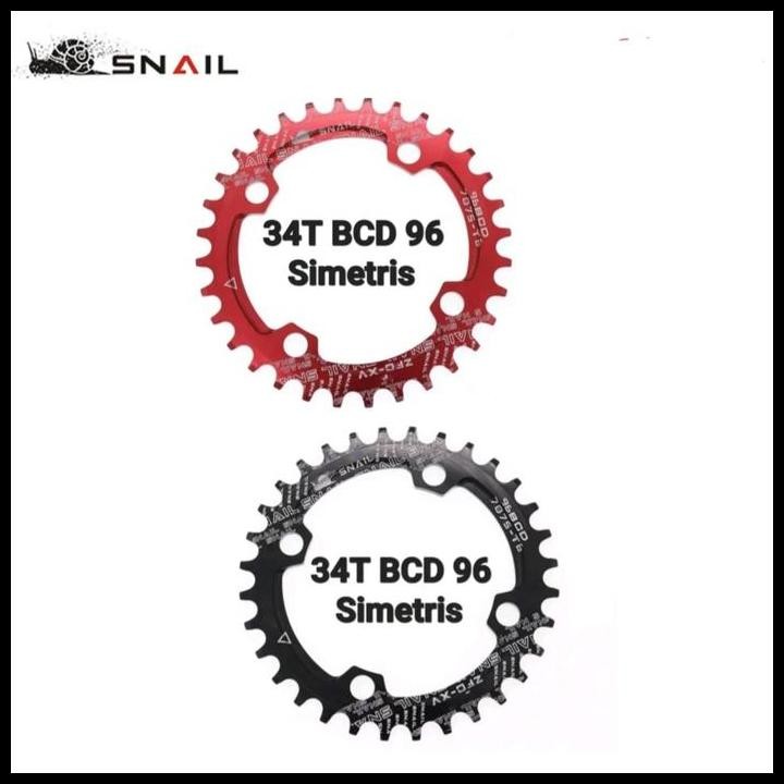 Snail Chainring 34T BCD 96 Chain ring Arm Crank BCD96 32T Hitam