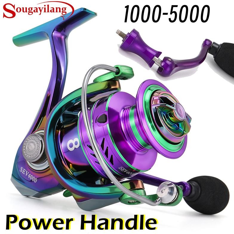 Terlaris Sougayilang Power Handle Reel Pancing Full Metal 1000-5000 5.2:1 Max 10Kg Aluminium Reel Ri