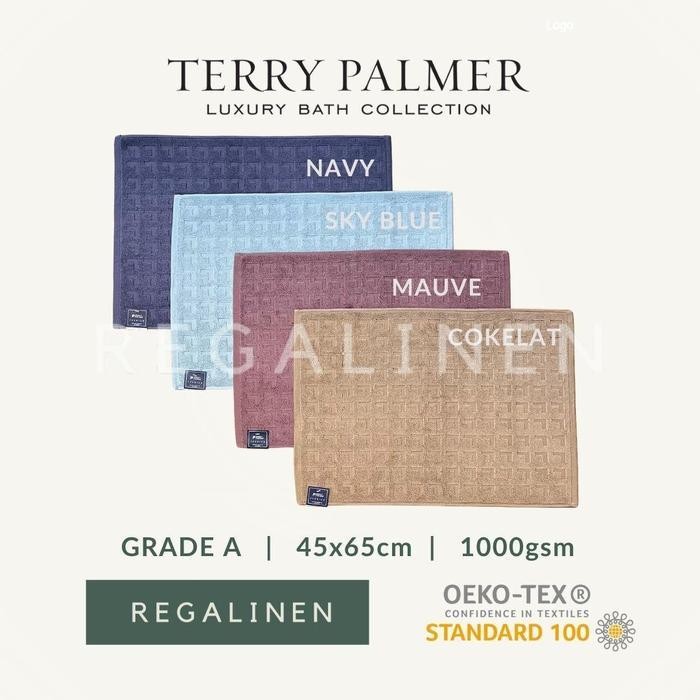 PH Keset TERRY PALMER Premium 45x65cm Handuk Kaki Katun Tebal 1000gsm Home Sweet Home HSH Hotel Polo