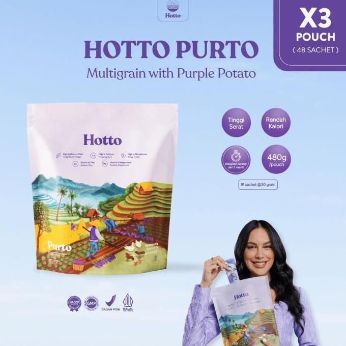 

(Allthebest) Hotto Purto Multigrain with Purple Potato - 3 pouch (48 sachet)