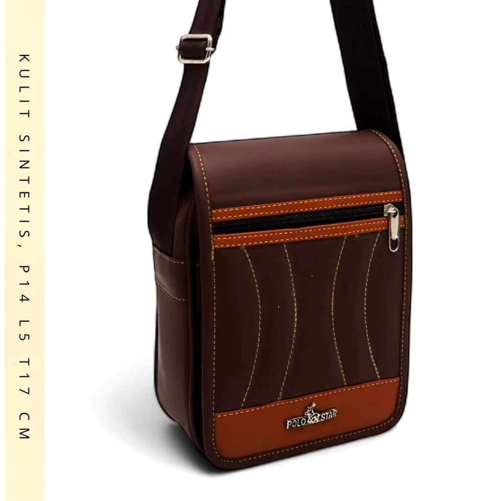 Tas Selempang laki laki pria tas bahu pria simple warna hitam coklat murah kulit sintetis tas pria k