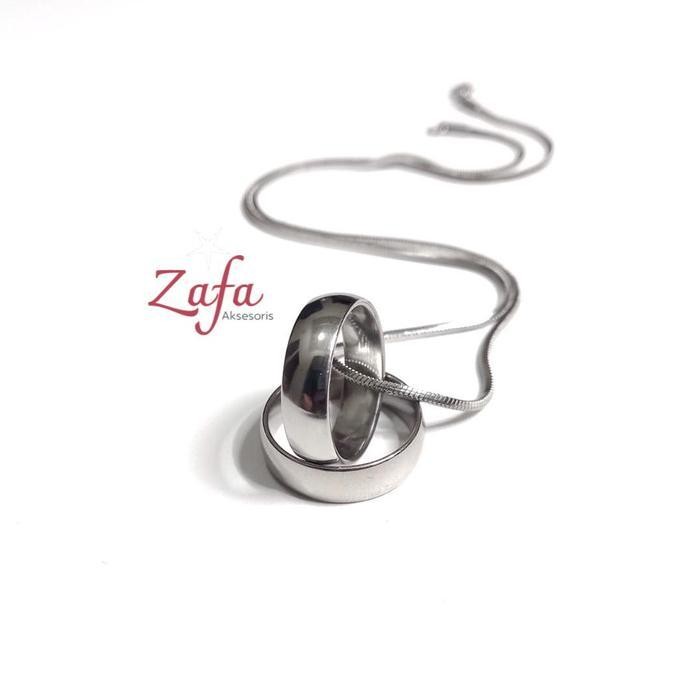 Kalung Pria Titanium Silver Putih Asli Original Keren