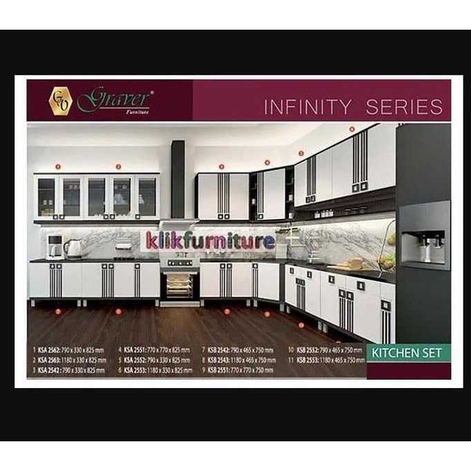 Ksa 2542 Graver Kitchen Set Pintu 2 Atas Infinity