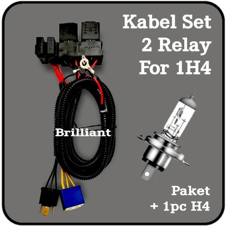 NEW- Kabel Set Relay Lampu - 2 Relay 1 Lampu - Khusus Motor Pemakai H4