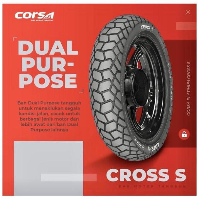 Paket Corsa Platinum Cross S 100 80 17 Dan 130 80 17 Tubeless Ban Motor Semi Trail Klx Supermoto Vix