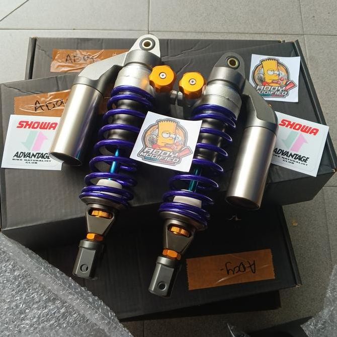 Promo SHOCK SHOWA STEL CNC BLUE SIZE 320MM PCX CBU,NMAX,AEROX NEW ORI THAI COD