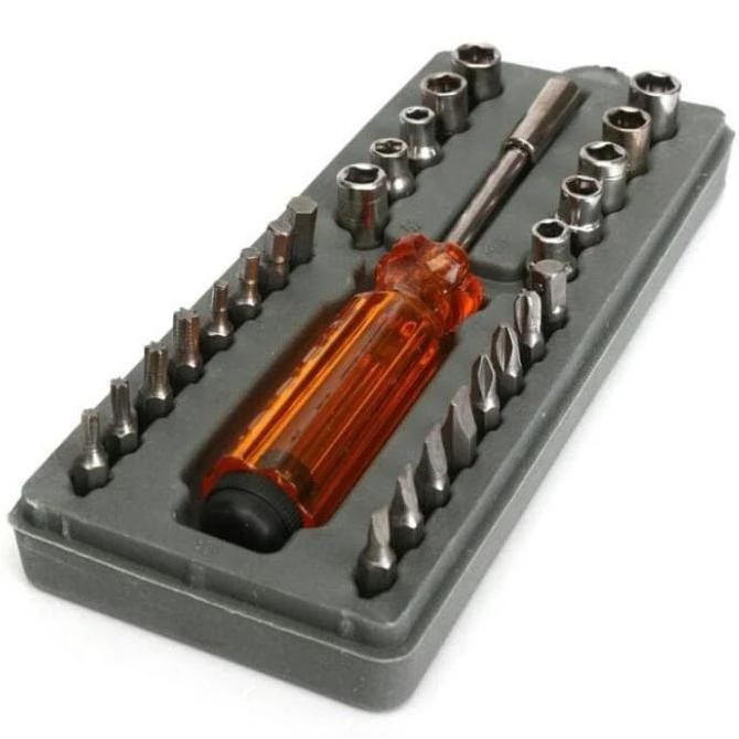 Obeng Set Dengan 28 Mata Obeng - Panjang Obeng 15 Cm Co