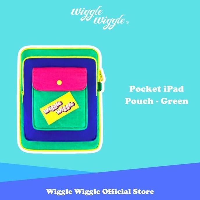 Wiggle Wiggle Pocket Ipad Pouch - Green Tas Ipad Co