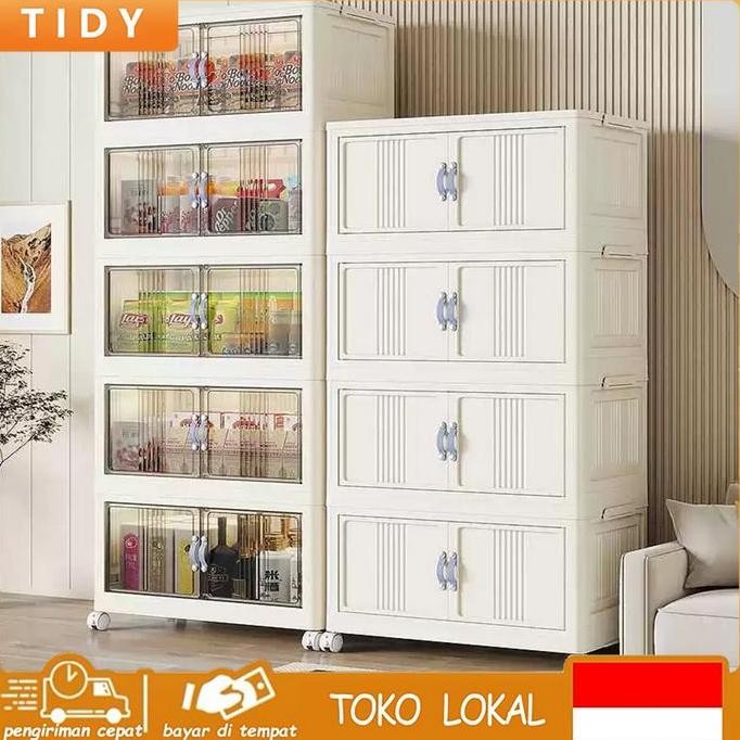 (Allthebest) [BISA COD] Tidy Tribe 55cm Lebar 3/4/5 Lantai Lemari Penyimpanan Super Hemat Biaya Kota