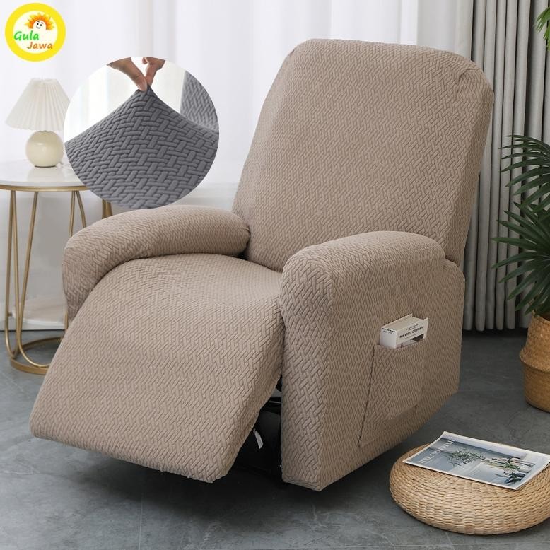 Terlaris Sarung Sofa Recliner Cover Sofa Reclining Sarung Recliner Elastis Velvet Beludru Embos Cove