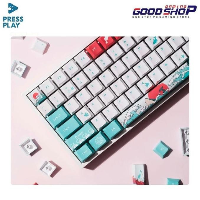 (Expert) Press Play Ukiyo Sea Waves PBT Dye Sub Keycaps 108 Keys