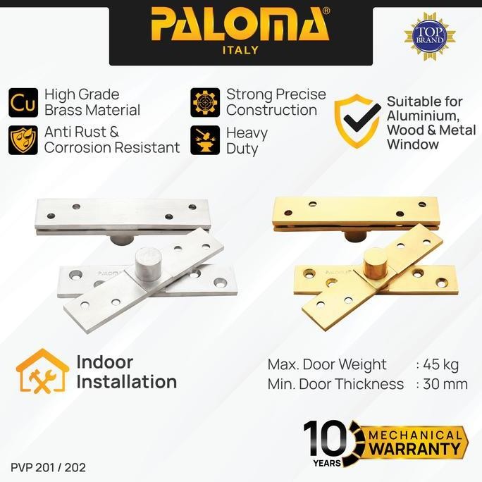 Paloma Engsel Jendela Hinge Pivot Putar Hinges Window Brass Kuningan Ball Bearing Polished Brass Gol