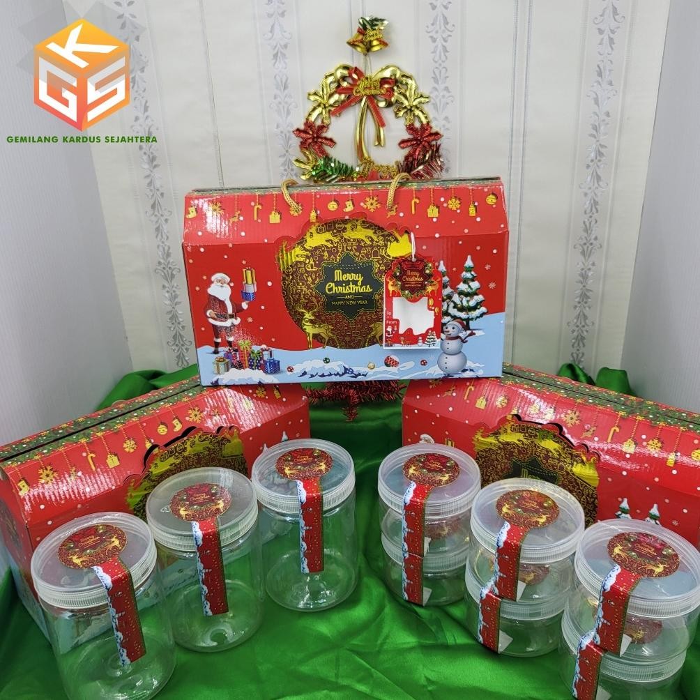 

10pcs Gable Box Natal [FREE HANG TAG] | Ukuran 3 Toples Jar 800ml | Ukuran 6 Toples Jar 250ml | Box Hampers Christmas | Box Natal aSt