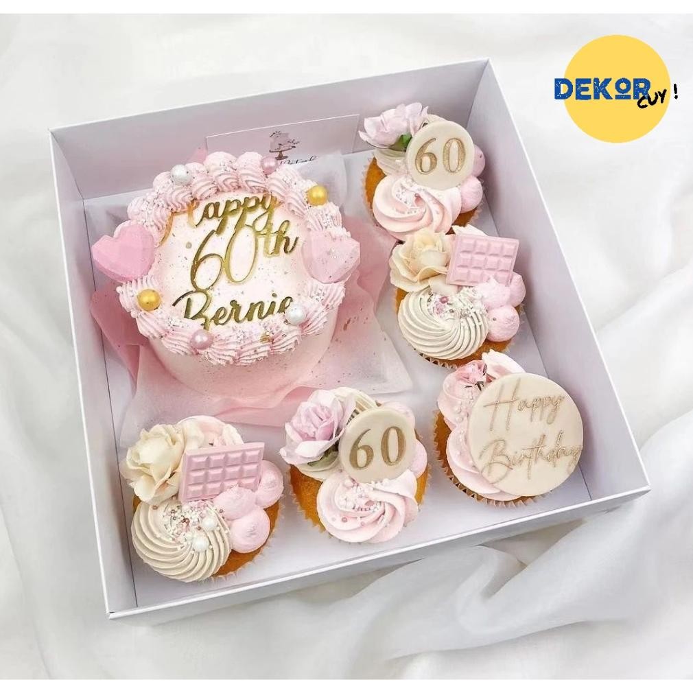 

BOX KUE BENTO + 5 CUPCAKE box packaging kue ulang tahun hampers bingkisan pastry natal lebaran aSt