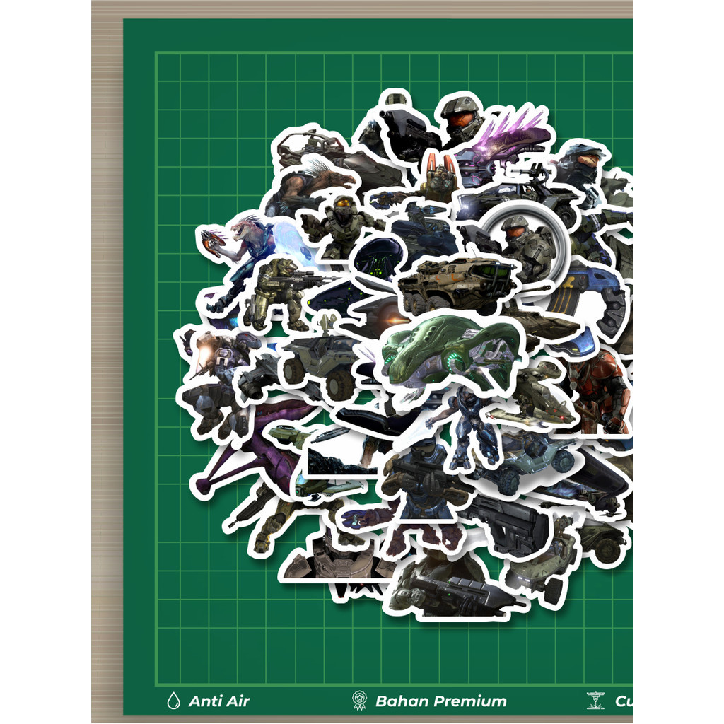 

HOT 50 PCS STIKER Stiker Game Series Halo Karakter Mix 5 Stiker Fashion Cars Decal Dingin Kartu Album Custom Vinyl Anti Air- Sticker Aesthetic Buku Journal Koper Casing HP Tablet Laptop Helm Motor Botol Minum