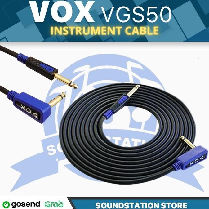 Terbaru Vox VGS50 Kabel Instrumen Gitar Original 5 Meter Jack Mono 6.35mm