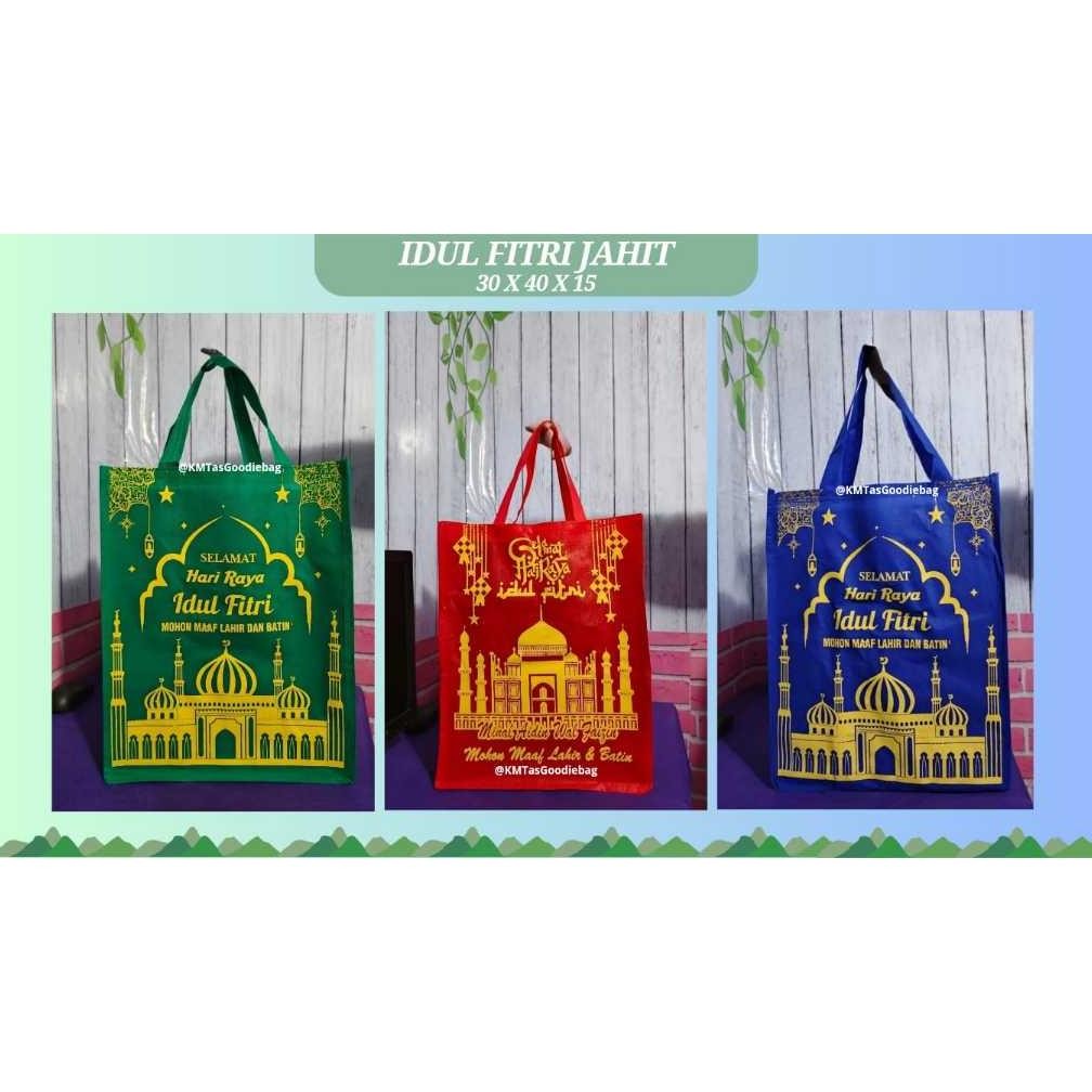 

( 12pcs ) Tas Spunbound Goodiebag edisi Lebaran Idul Fitri Jahit 30X40X15 Tebal ! Hampers Lebaran aSt
