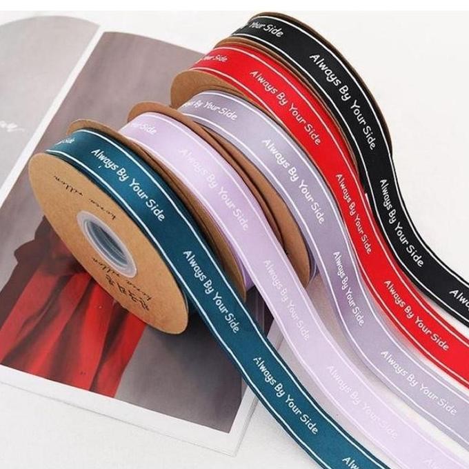 

Baru Pita Satin Motif Always By Your Side 2.5cm Roll Dekorasi Buket Kado Bunga