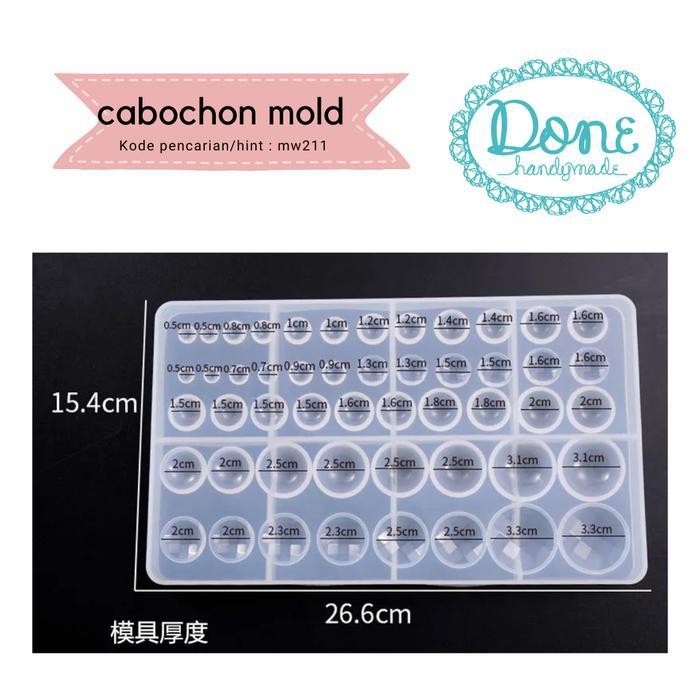 PROMO done handymade jumbo mold cabochon mold bulat cetakan resin mold mw216