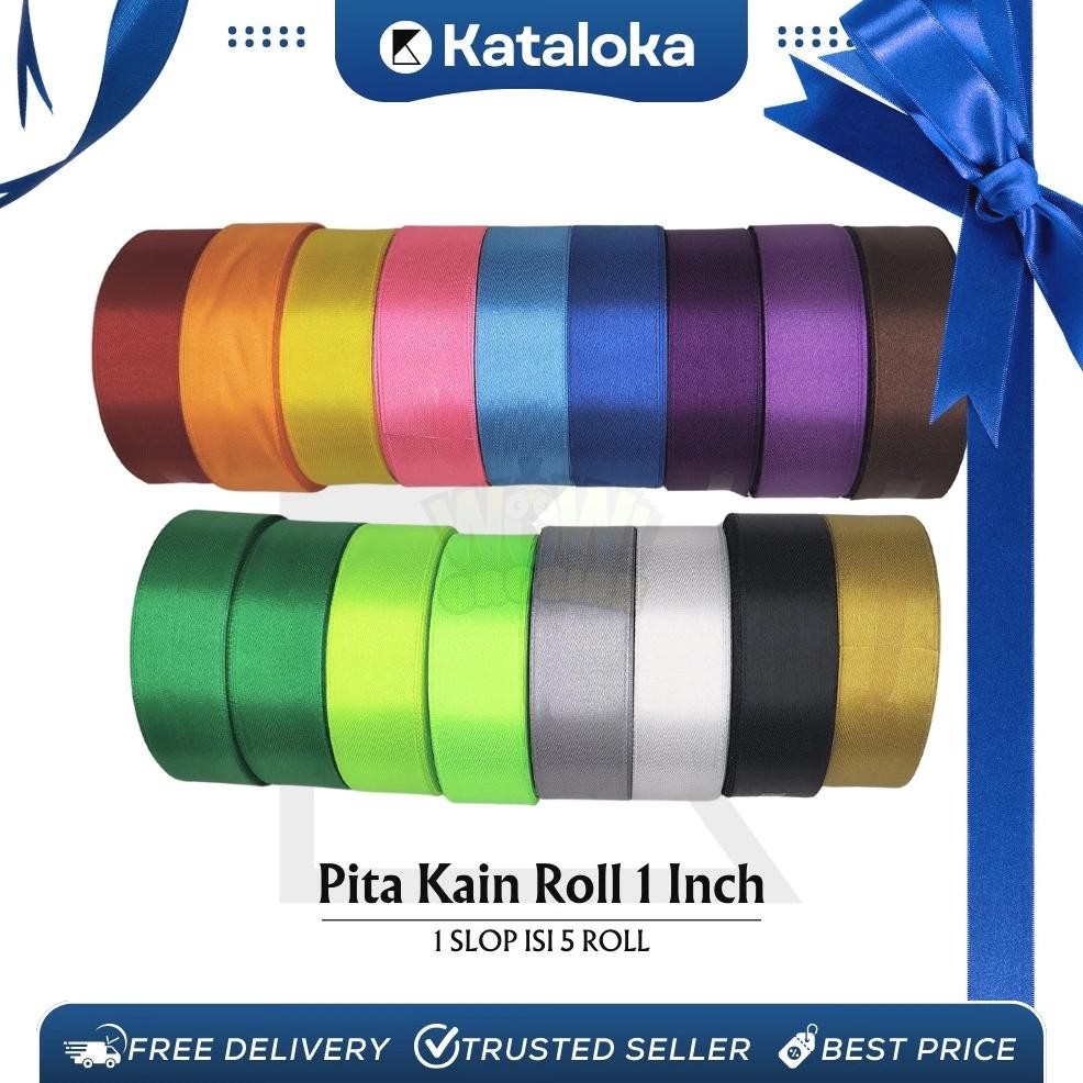 

1 Slop (5 Pcs) Pita Satin 1 Inch Tebal Tidak Luntur aSt