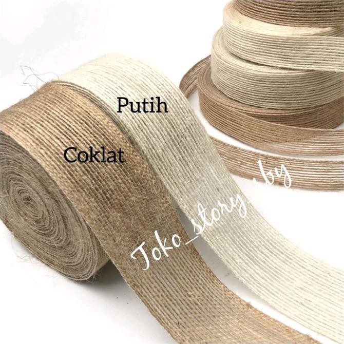 

Baru Pita Goni Burlap 2.5cm 1 Roll Ribbon Rustic Dekorasi Natural