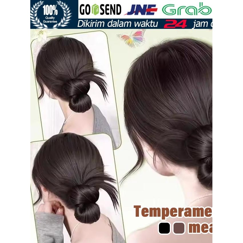 Wig Korean Style Low Bun / Sanggul Rendah Ala Korea Elegan & Praktis / Jepit Wig Cepol Instan Gaya K