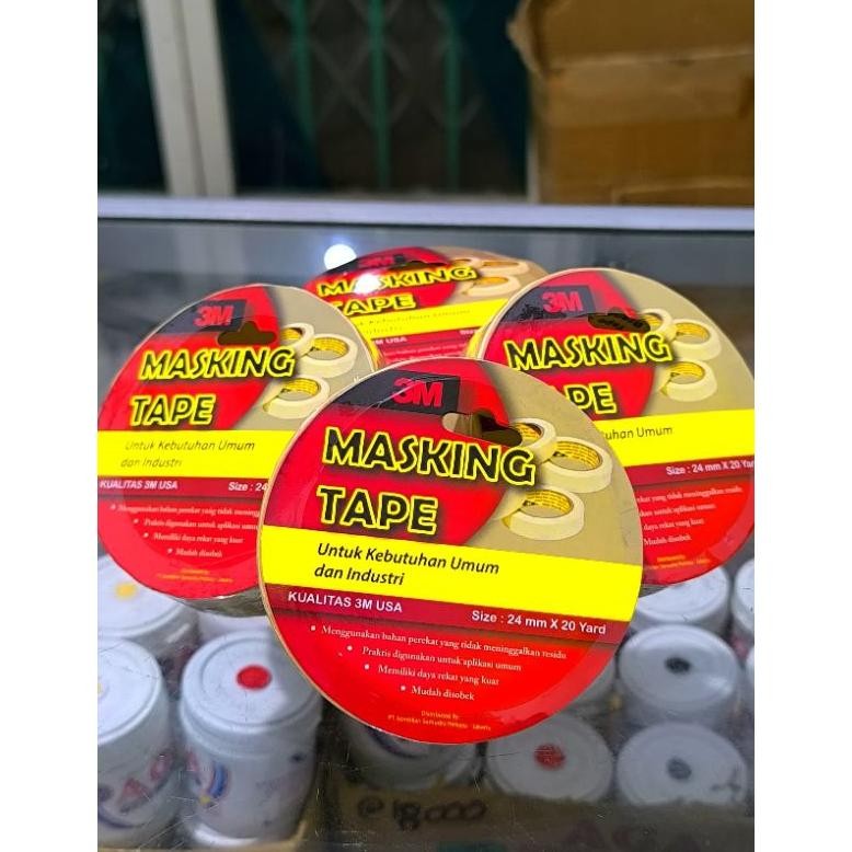 

Solasi Kertas 24mm x 20yard Masking Tape 3M | Isolasi Lakban Selotip