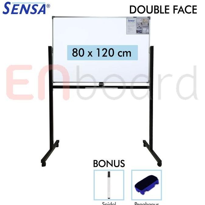

Siap Kirim Whiteboard Standing Double Face Sensa 80x120cm - Papan Tulis Dua Sisi Non Magnet