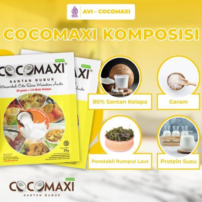 

Promo Cocomaxi Santan Kelapa Bubuk 25G - 100 Sachet Santan Instan Gurih Alami